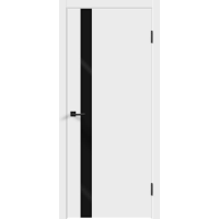 Полотно дверное L-21 200*90 эмаль белая/ лакобель черное ХХХ АКЦИЯ 15%