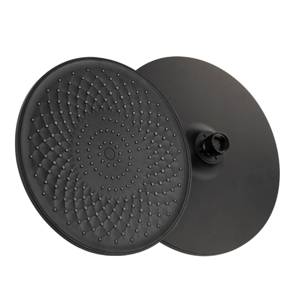 Лейка для тропического душа круглая черная (6142)