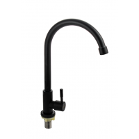 Кран на одну воду нерж.сталь черный (9311)