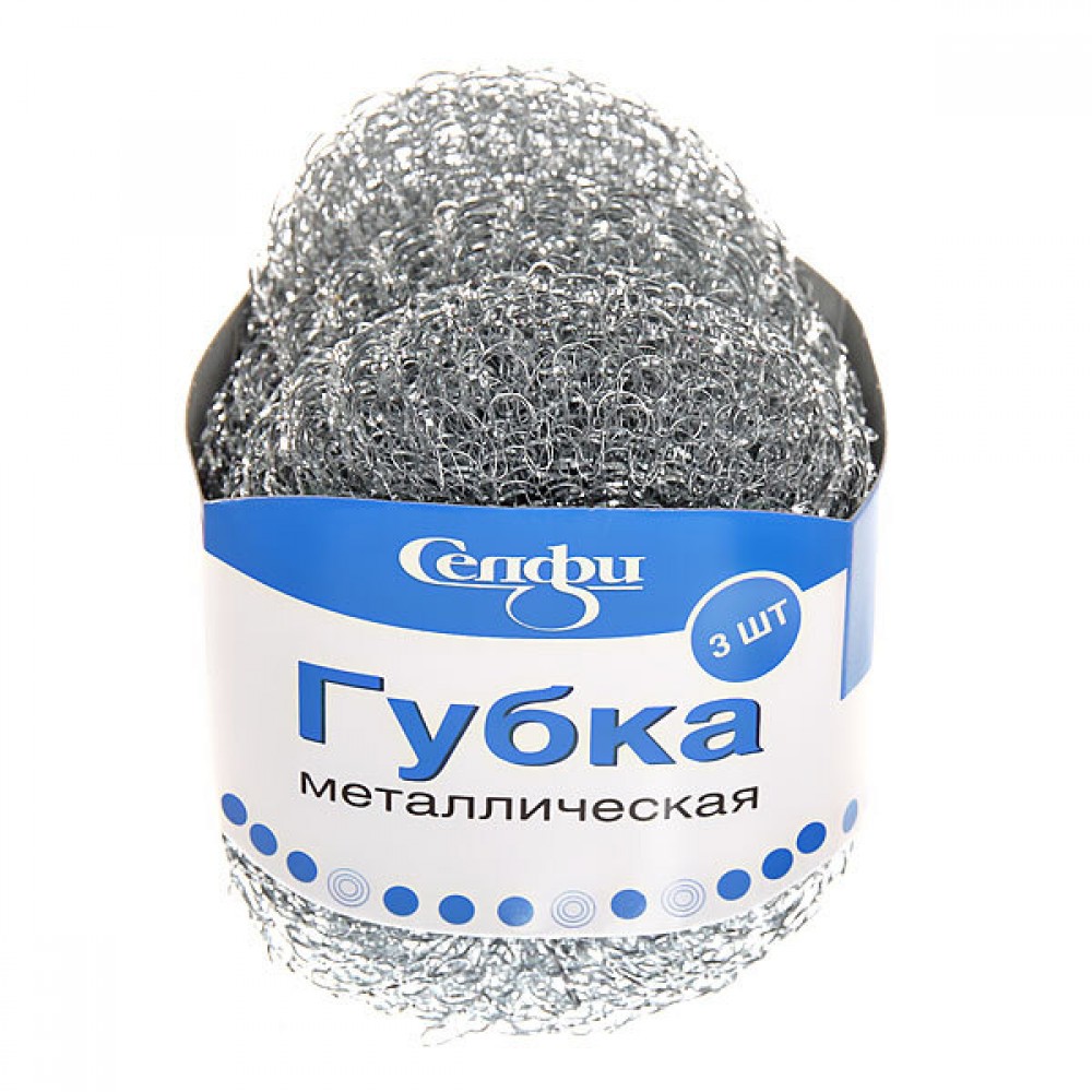 Губка для посуды металлическая 25 гр, 3 шт 970-993