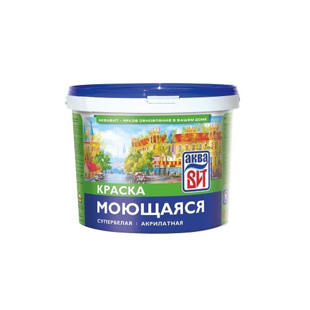Водоэмаль интерьерная моющаяся АкваВИТ ВАК-20 супербелая ведро  2,5кг 41425
