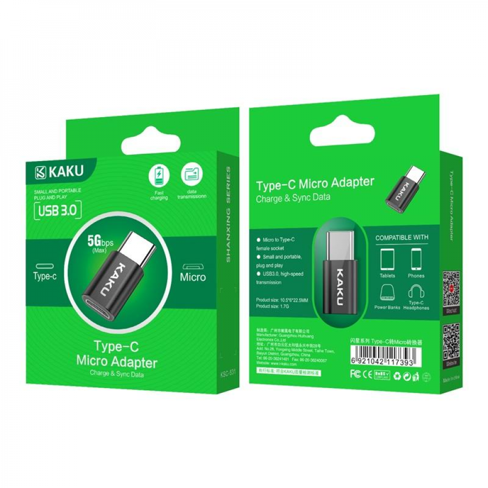 Переходник OTG(Type-C>Micro) KSC-531