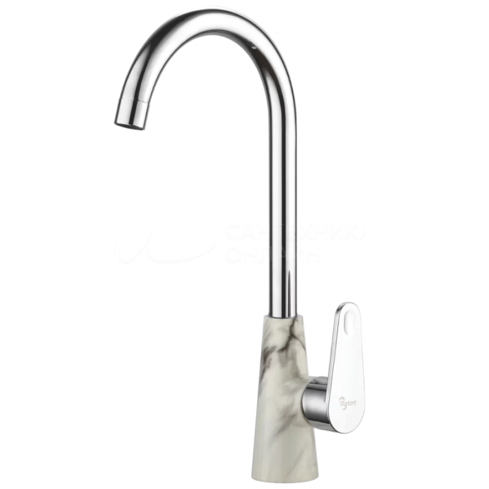 Смеситель для кухни PLSTART АБС васокий излив черный(серый мрамор) PL4001-26 ХХХ