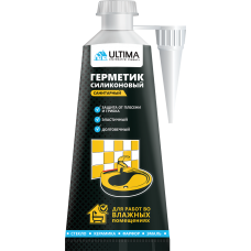 Герметик силиконовый санитарный белый Ultima S 80мл.
