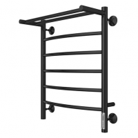 Полотенцесушитель  500х600 1" Классик-Дуга с полкой нержавейка черная к5060ч