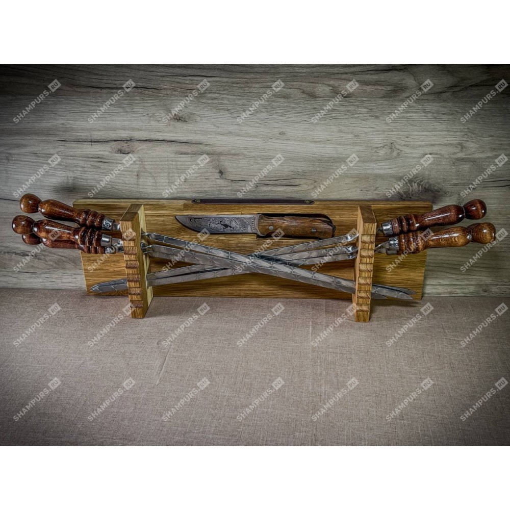 Подставка с шампурами и ножом 35-90-sh