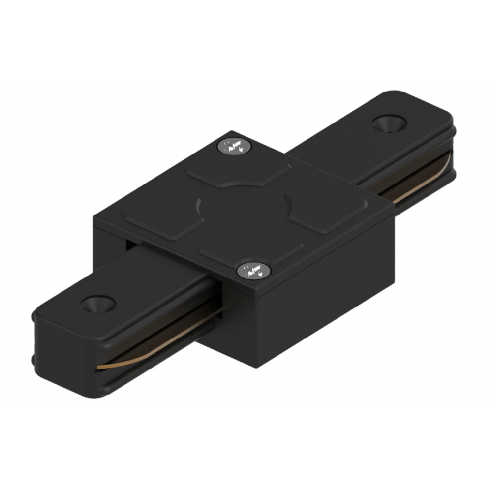 Коннектор для однофазного шинопровода прямой LEEK черный