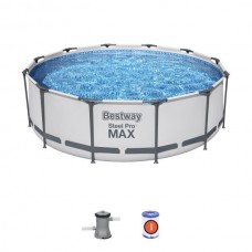 Бассейн каркасный круглый 366*100см + фильтр-насос(II) Steel Pro MAX Bestway(56260) 811-186