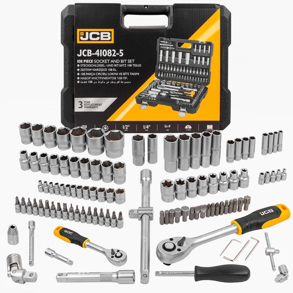 Набор инструментов - 108 предметов 1/4",1/2" JCB-41082-5 59719