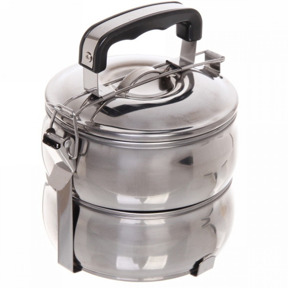 Контейнер для продуктов металлический 13,5*11 см 2 уровня 306-295