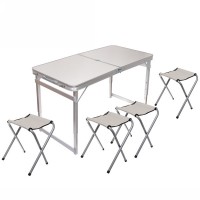 Стол кемпинговый складной усиленный 120*60*70см + 4 табуретки 803-214