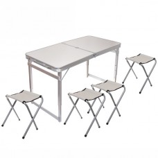 Стол кемпинговый складной усиленный 120*60*70см + 4 табуретки 803-214