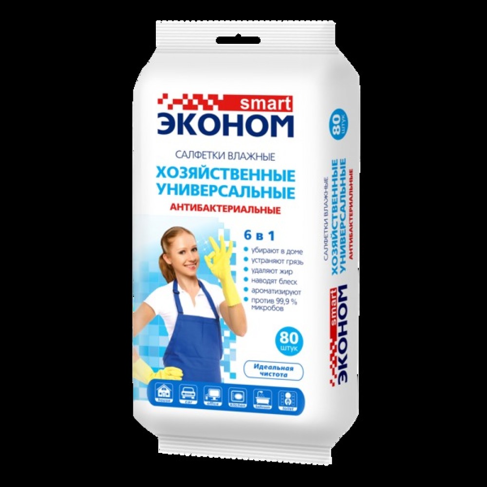 Салфетки влажные SMART Эконом антибактериальные 80шт 317-2117 Салфетки влажные SMART Эконом антибактериальные 80шт 317-2117
