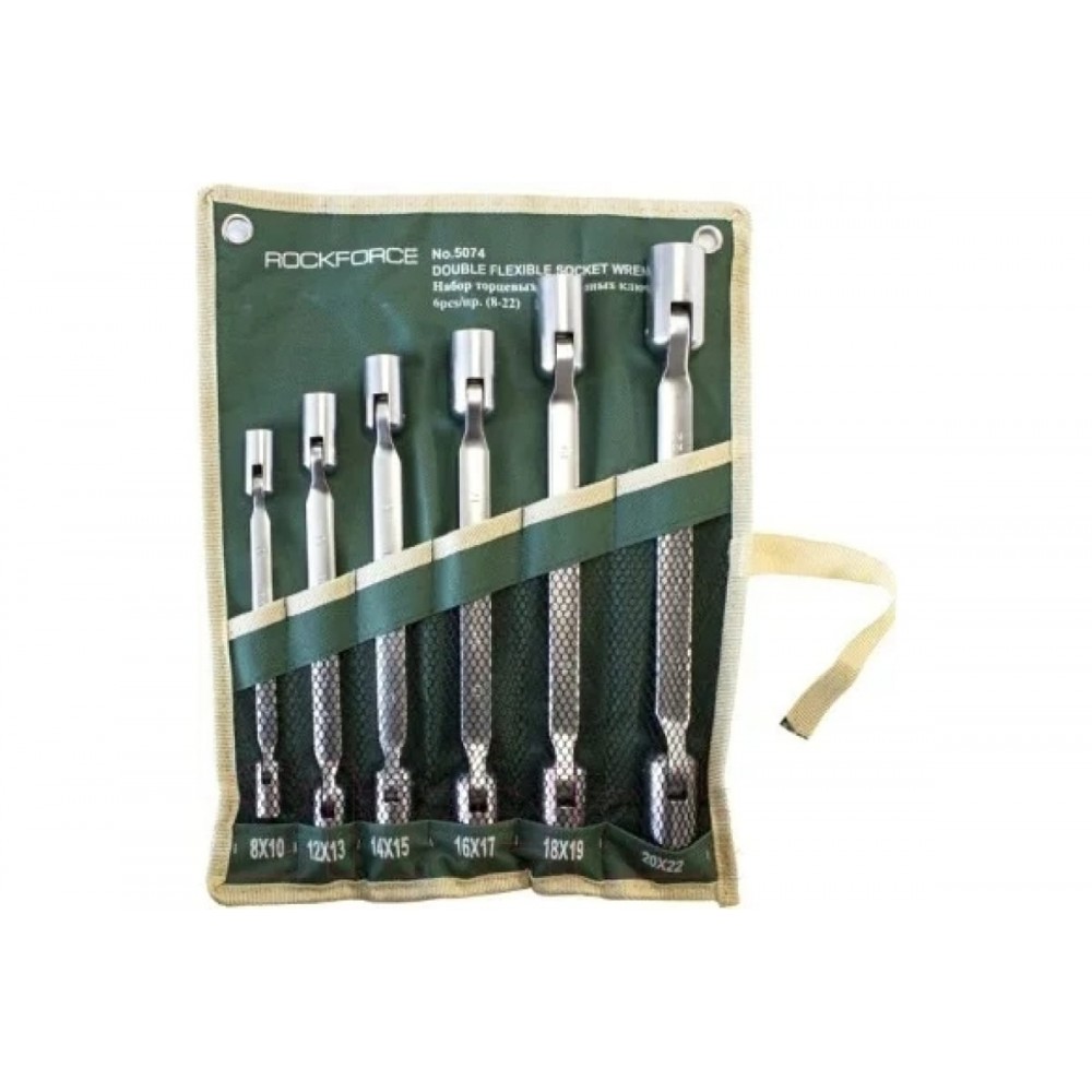Набор ключей  6шт 8-22 торцевых шарнирных на полотне RF-5074 49577
