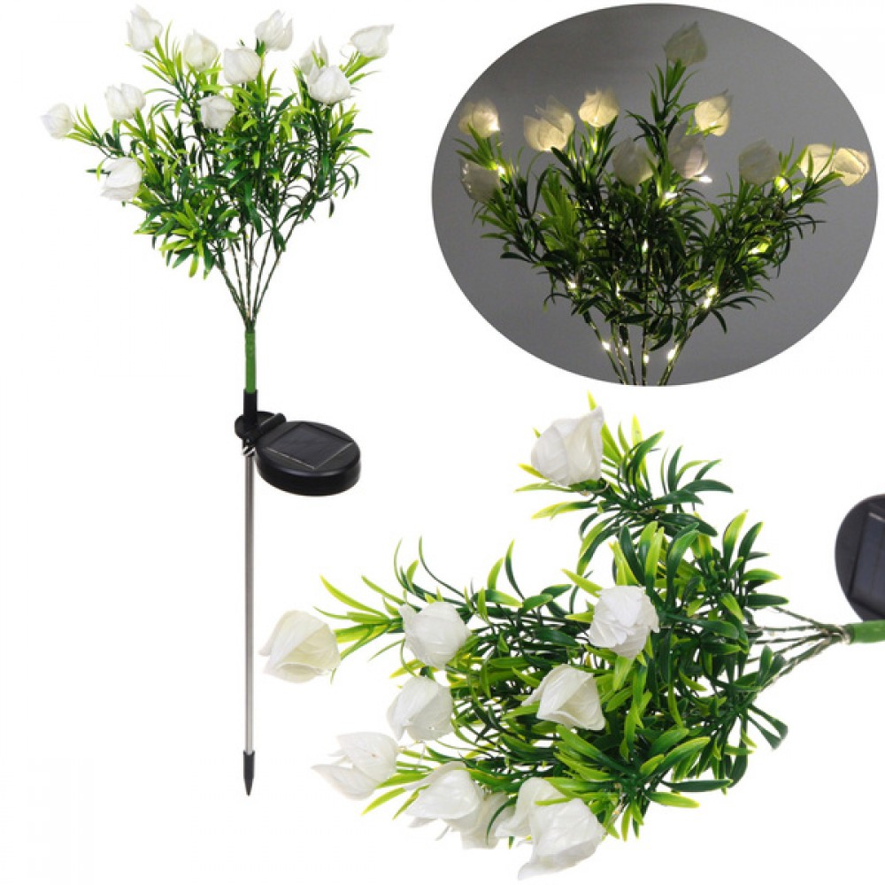 Светильник Тюльпаны 75см Белый свечение тепло белый солнечная батарея 725-0788 Светильник Тюльпаны 75см Белый свечение тепло белый солнечная батарея 725-0788