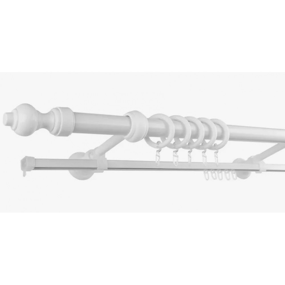 Карниз 2-рядный 2,0м Эра Белый ясень