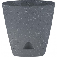Кашпо Amsterdam 1,35л темный камень InGreen