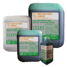 Антисептик для каркасов зеленый Protectant Vigor Frame Green концентрат 1:19 1л.