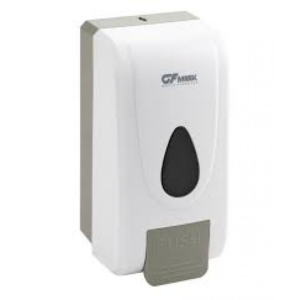 Дозатор д/жидк.мыла пластик белый с педалью с глазком 1000мл 714 Дозатор д/жидк.мыла пластик белый с педалью с глазком 1000мл 714