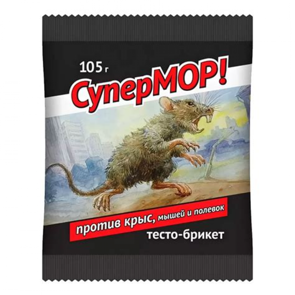Приманка СуперМОР тесто от крыс и мышей 105г
