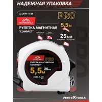 Рулетка   5,5м х 25 магнитная СОМРАСТ 2045-5-25