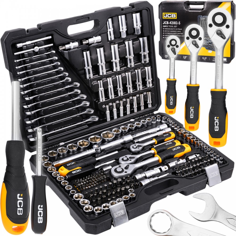 Набор инструментов - 218пр.1/4",1/2", 3/8" JCB-42182-5 59720