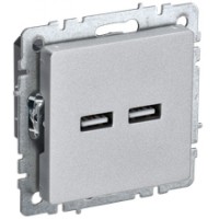 Розетка 1-я USB A+A 3.1A РЮ10-1-БрА алюминий ИЭК