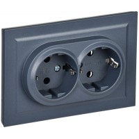 Розетка 2-я  с/з РС12-3-БрМ маренго ИЭК