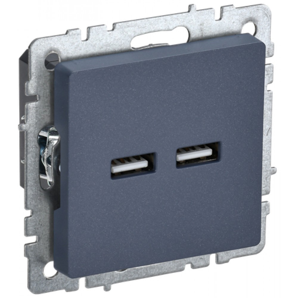 Розетка 1-я USB A+A 3.1A РЮ10-1-БрМ маренго ИЭК