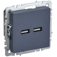Розетка 1-я USB A+A 3.1A РЮ10-1-БрМ маренго ИЭК