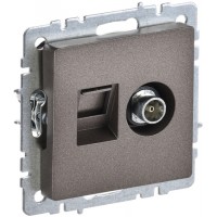Розетка 1-я TV+RJ45 РТВ/РК12-БрТБ тем бронза ИЭК 