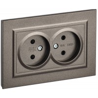 Розетка 2-я б/з РС12-2-БрТБ тем бронза ИЭК