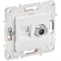Розетка 1-я TV+RJ45 SK-A14W арк. белый IEK