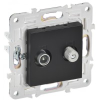 Розетка 1-я TV+SAT SK-A13B черный IEK
