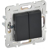 Выключатель 2кл. скрытой установки SK-V04Bl черный IEK