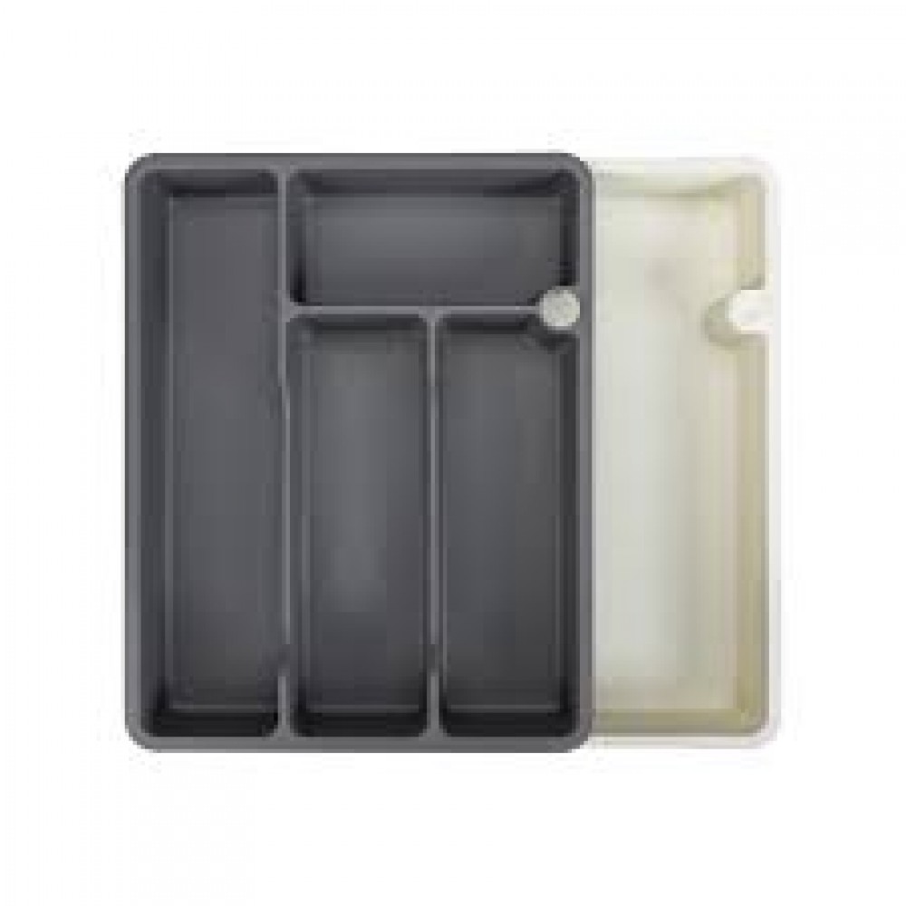 Лоток для столовых приборов раздвижной 373х287х49мм серый Лоток для столовых приборов раздвижной 373х287х49мм серый