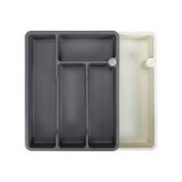 Лоток для столовых приборов раздвижной 373х287х49мм серый