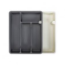 Лоток для столовых приборов раздвижной 373х287х49мм серый