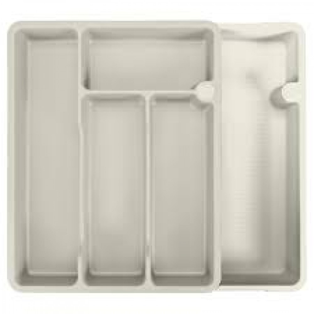 Лоток для столовых приборов раздвижной 373х287х49мм св-серый 43423183051