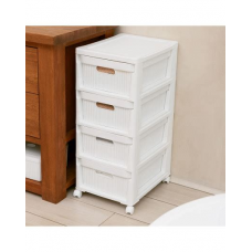 Комод на колесах VELVET 4 ящика 300х385х690мм белый