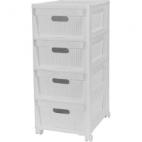 Комод на колесах VELVET 4 ящика 300х385х690мм св-серый