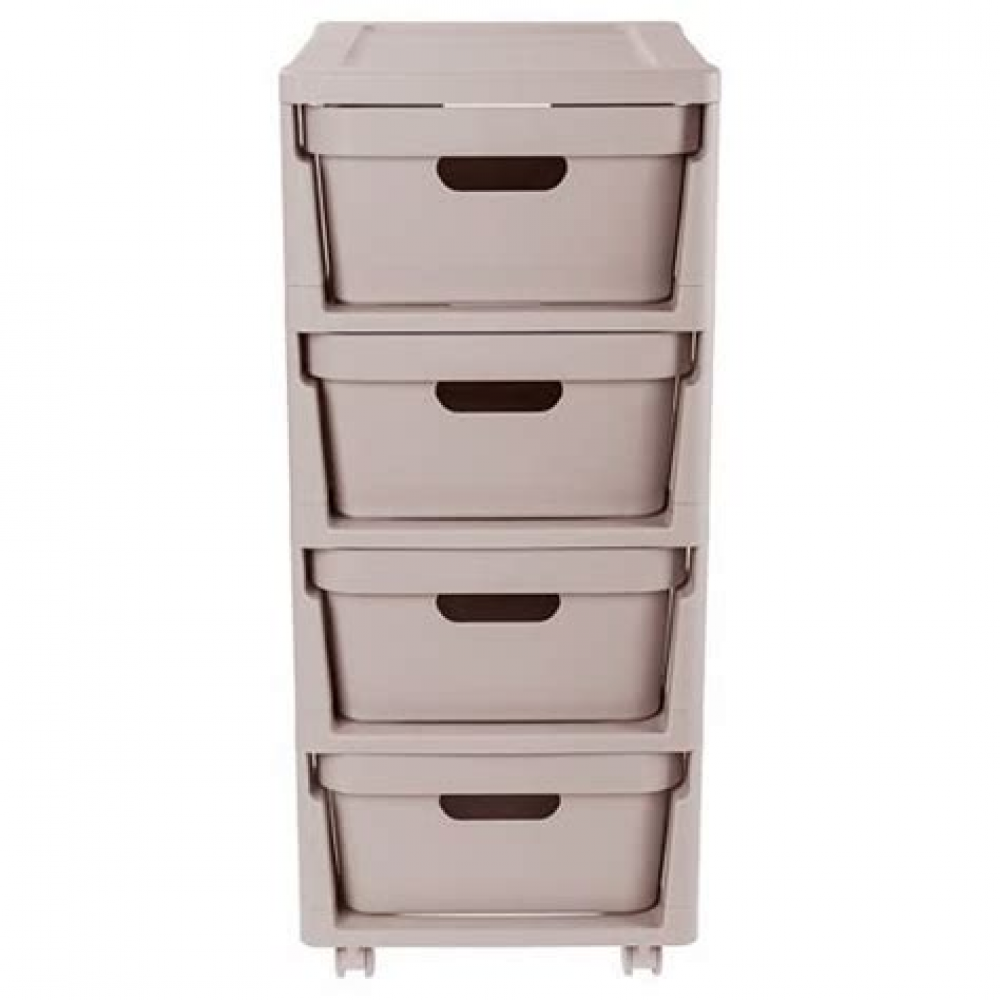 Комод на колесах LUXE 4 ящика 300х385х690мм св-бежевый Комод на колесах LUXE 4 ящика 300х385х690мм св-бежевый