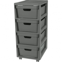 Комод на колесах LUXE 4 ящика 300х385х690мм серый