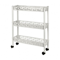 Этажерка 3 яруса 58х18х69см Keeplex на колесиках белое облако KL283012048