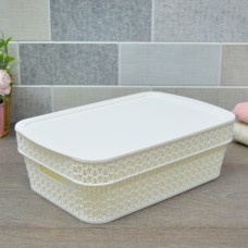 Корзинка 3л с крышкой Keeplex белое облако KL411111048
