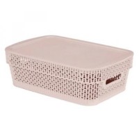Корзинка 5л с крышкой Keeplex бежевый топаз KL411311005