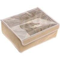 Кофр для хранения с прозр. крышкой 13 отделен. УЮТДОМА бежевый 834-305