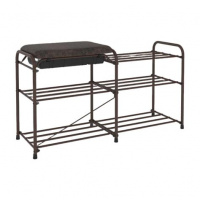 Подставка для обуви Альфа 33 с сиденьем, ящиком Черный ПДОА33СЯЧ