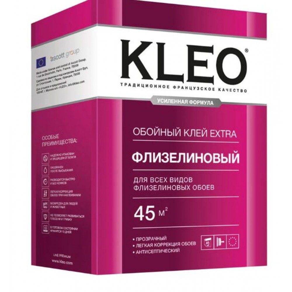 Клей обойный Флизелиновый KLEO EXTRA  45м2 320гр.