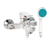 Смеситель для ванны из пластика АБС Белый Мрамор (586)